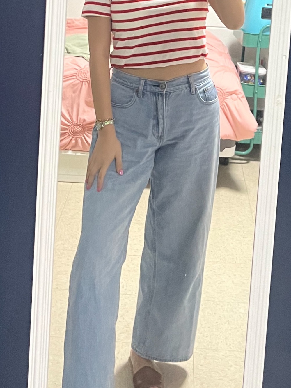Abercrombie & Fitch Light Blue High-Rise Wide-Leg Jeans